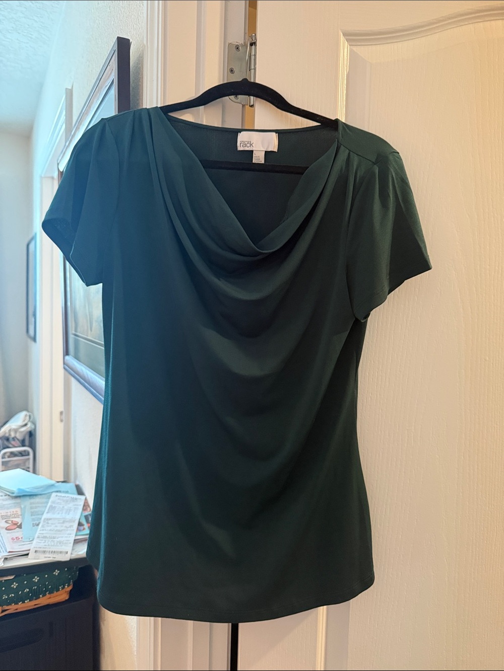 Cowl Neck Women's Top in Deep Teal